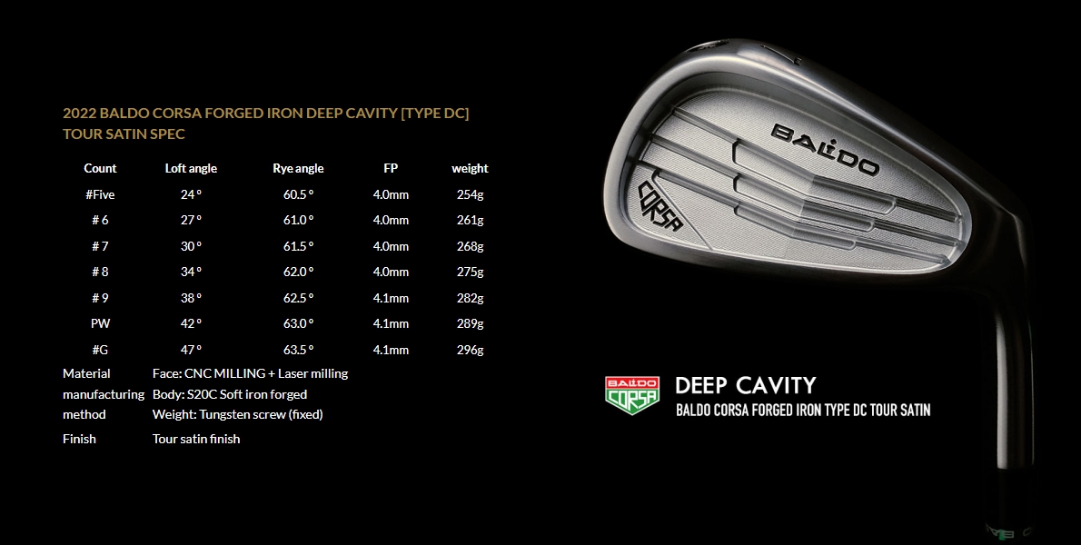 2022 Baldo Corsa Forged Iron Type DC Tour Satin 5-PW ( 6pcs )