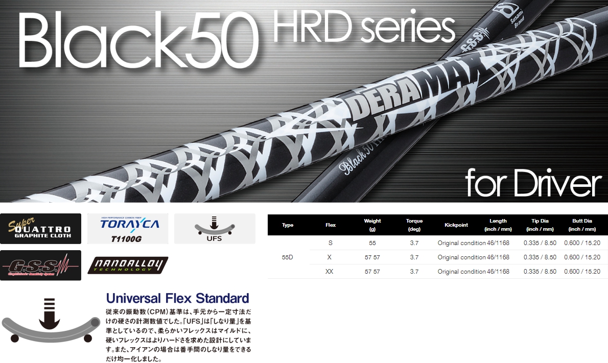 Deramax Black50 HRD Series Shaft