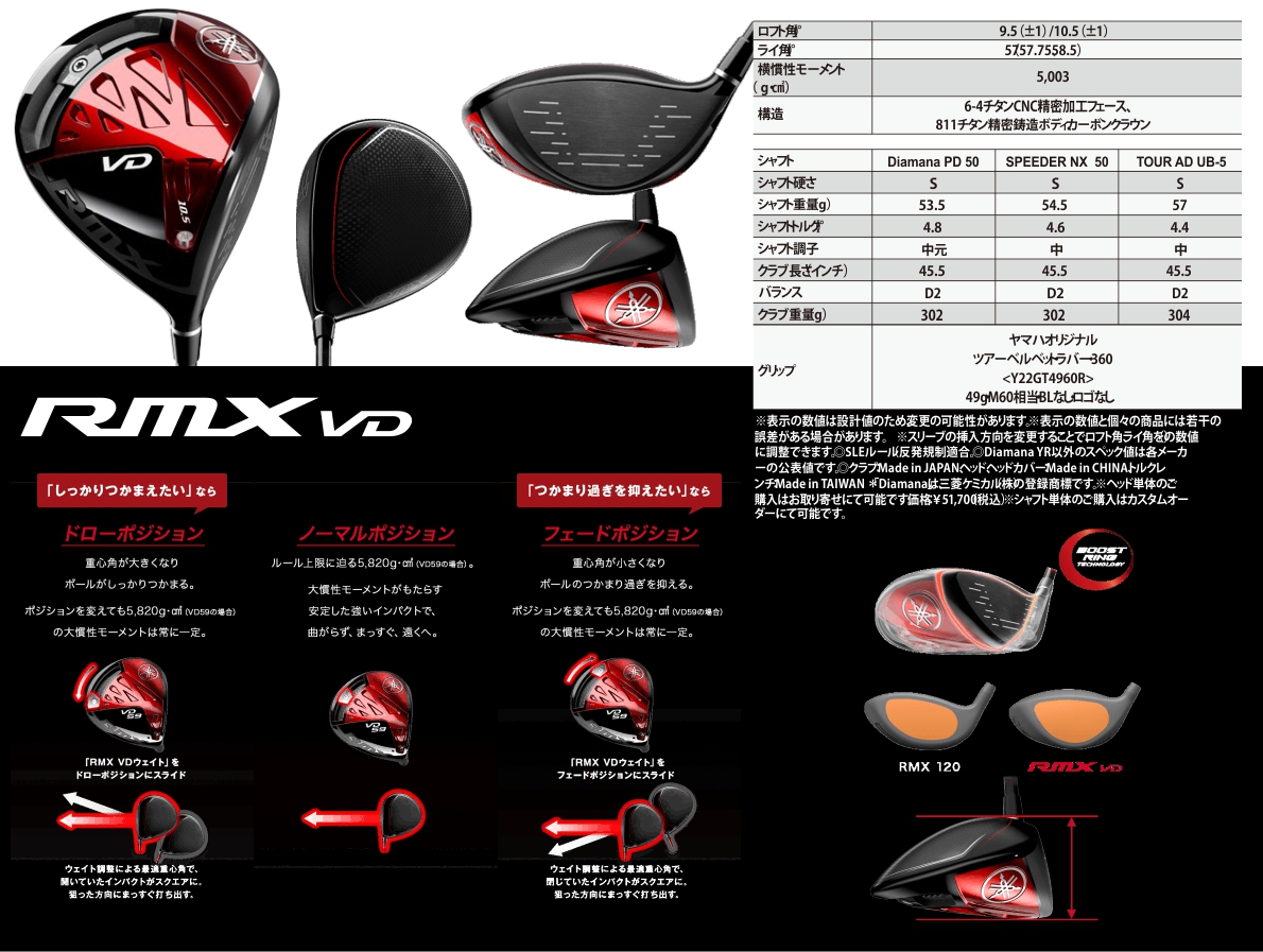 人気商品は ヤマハ RMX VD ドライバー Diamana PD 50 シャフト