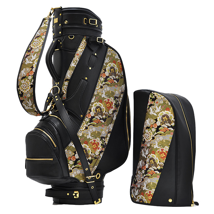 Michibiki Flower Print NishijinOri Sheep Leather Caddy Bag