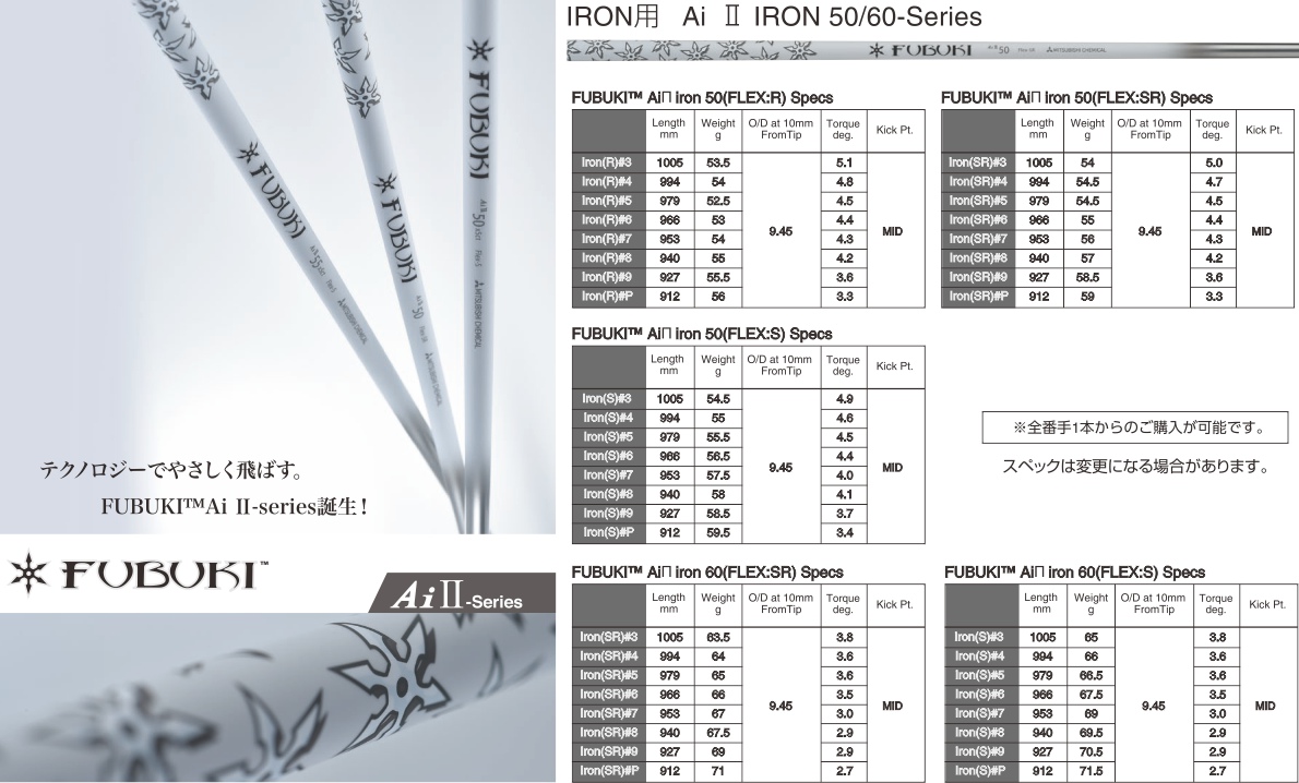 Mitsubishi Rayon Fubuki Ai Ⅱ Iron Shaft Set