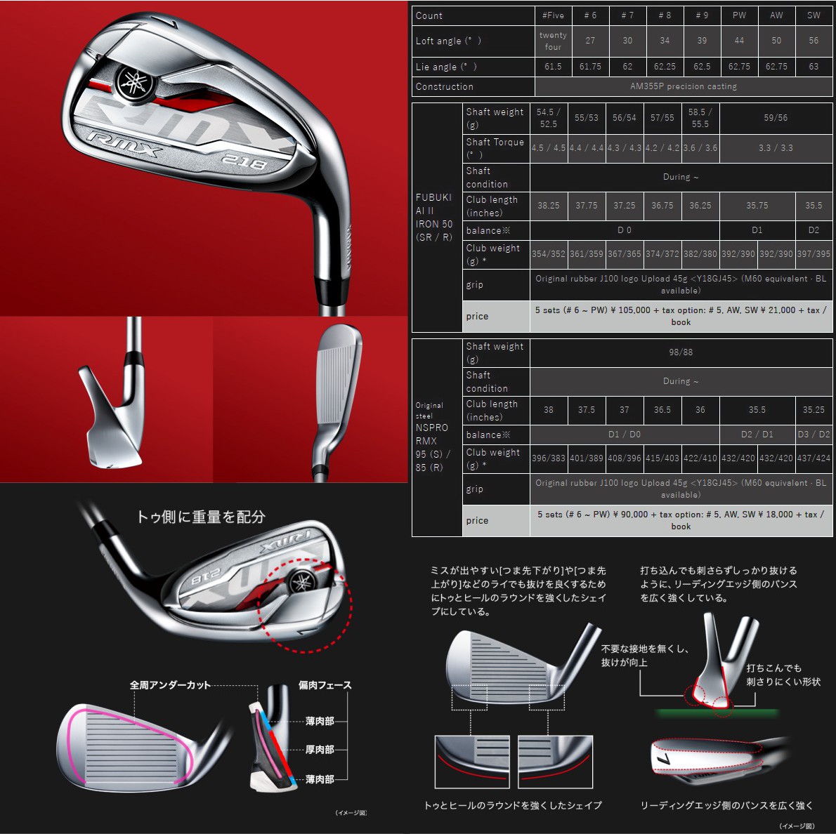 Yamaha RMX 218 Irons 2018 6-PW ( 5pcs )