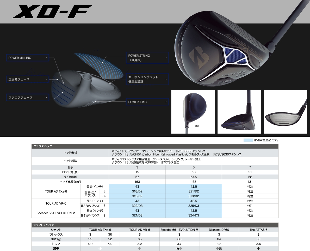 Bridgestone New Tour B XD-F Fairway Wood