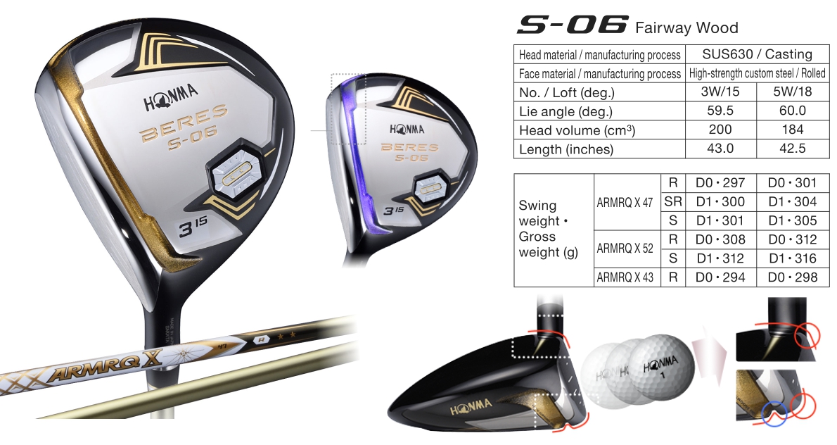 Honma Beres S-06 Left Handed Fairway Wood