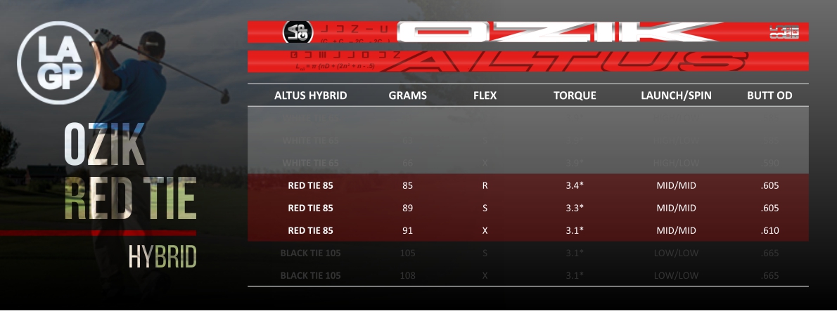 LA Golf Partners Ozik Red Tie Hybrid Shaft