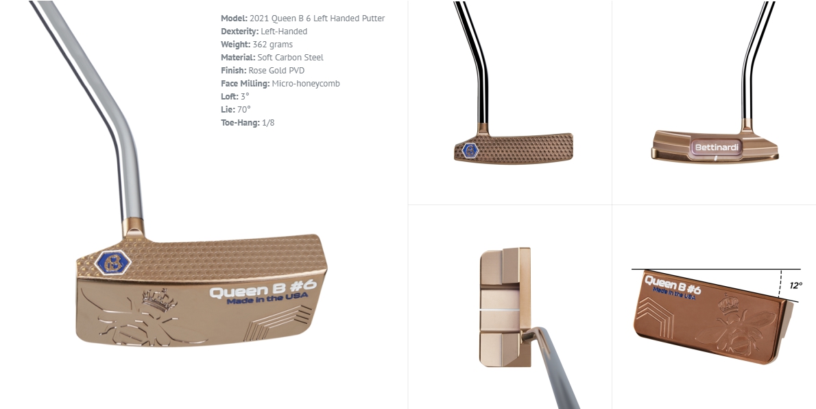 Bettinardi 2021 Queen B 6 Left Handed Putter