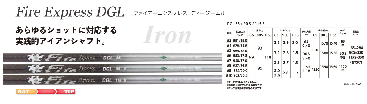 Fire Express DGL Iron Shaft Set