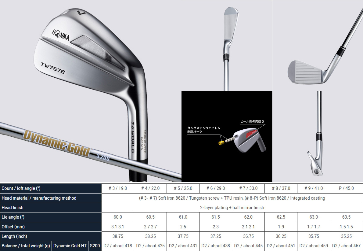 Honma Tour World TW757B Irons 5-PW ( 6pcs )