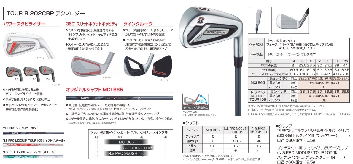 Bridgestone Tour B 202CBP Iron